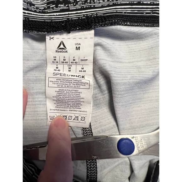 Reebok Speedwick Workout Leggings Black White Size‎ M - Picture 4 of 5